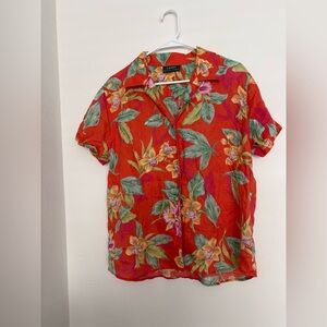 Lauren Ralph Lauren Red Floral Blouse
